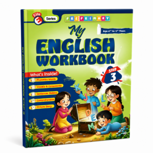 alt="Nursery English workbook touch-and-feel phonics activity page"