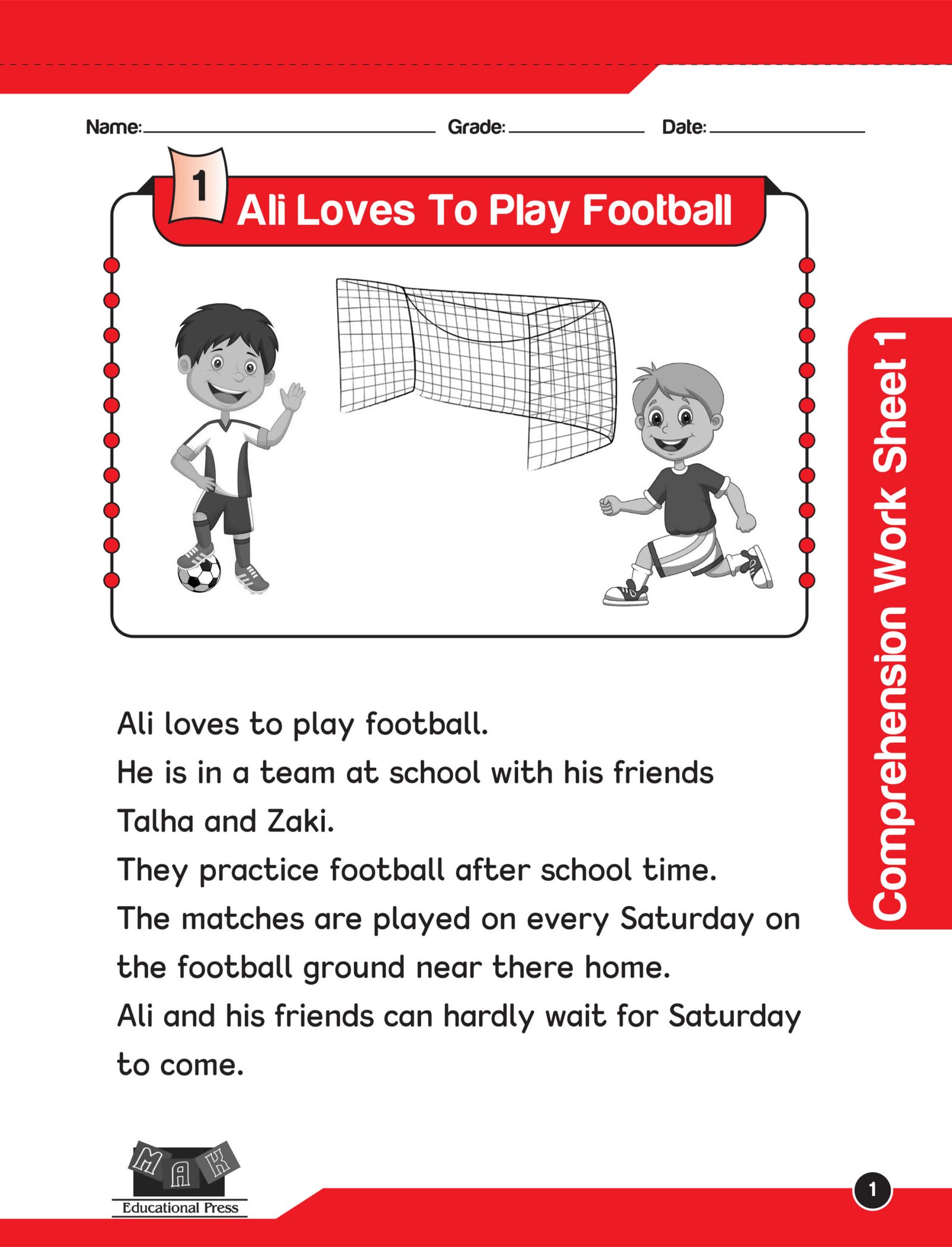 Comprehension Worksheet Grade 1 - Image 4