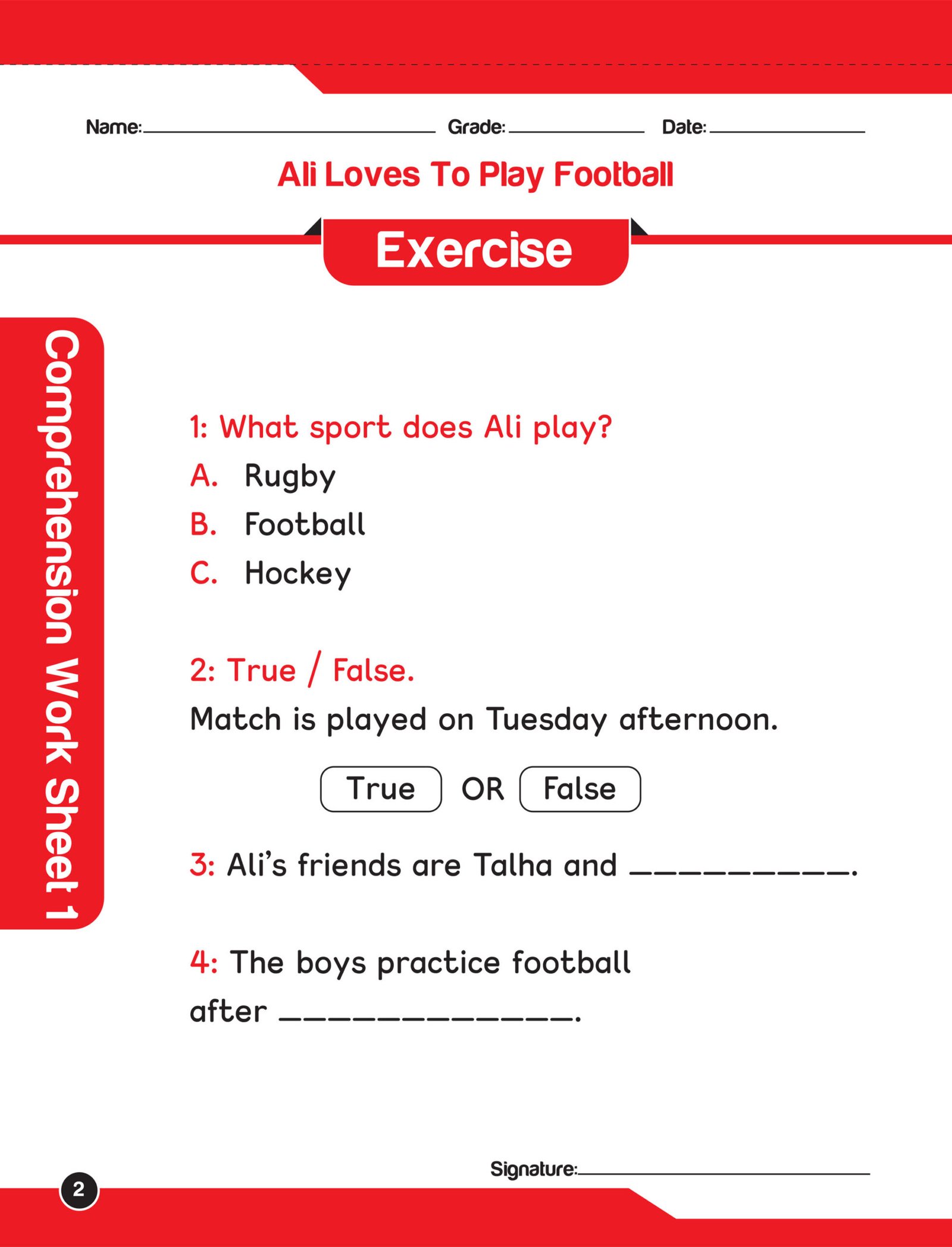 Comprehension Worksheet Grade 1 - Image 5