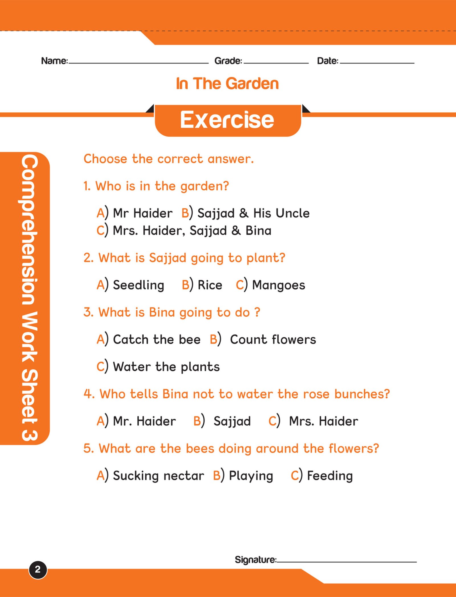Comprehension Worksheet Grade 3 - Image 5
